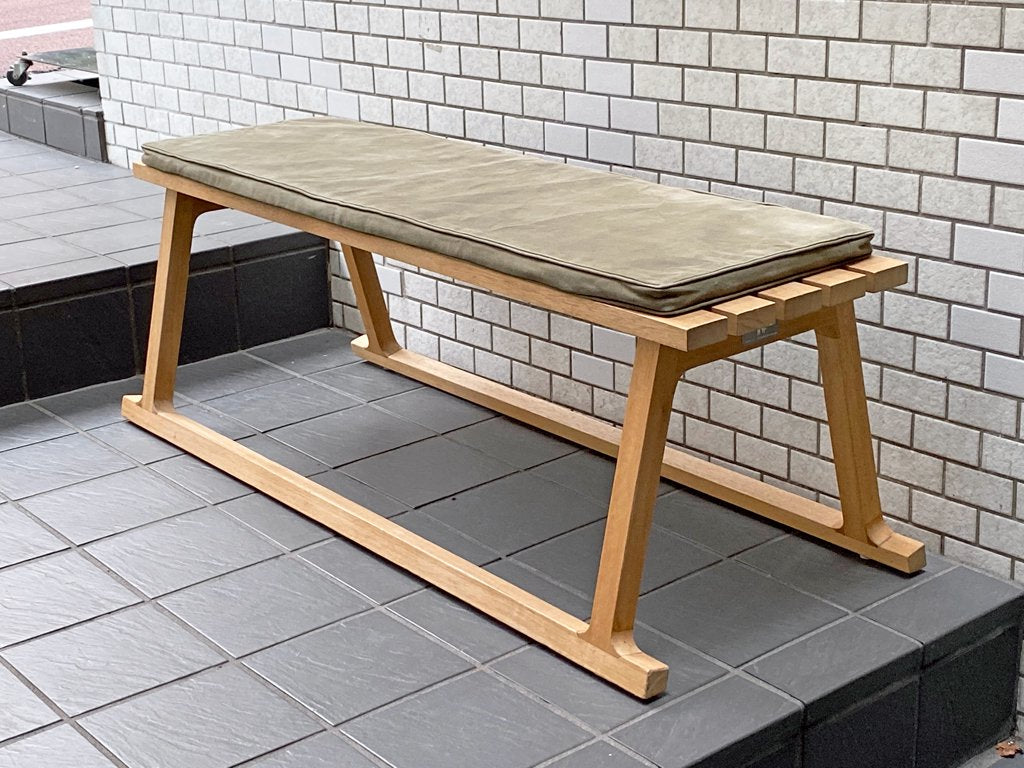 イーアンドワイ E＆Y ハスキー HUSKY ベンチ ニヤトー無垢材 ナチュラル アレキサンダー・テイラー クッション付き ■