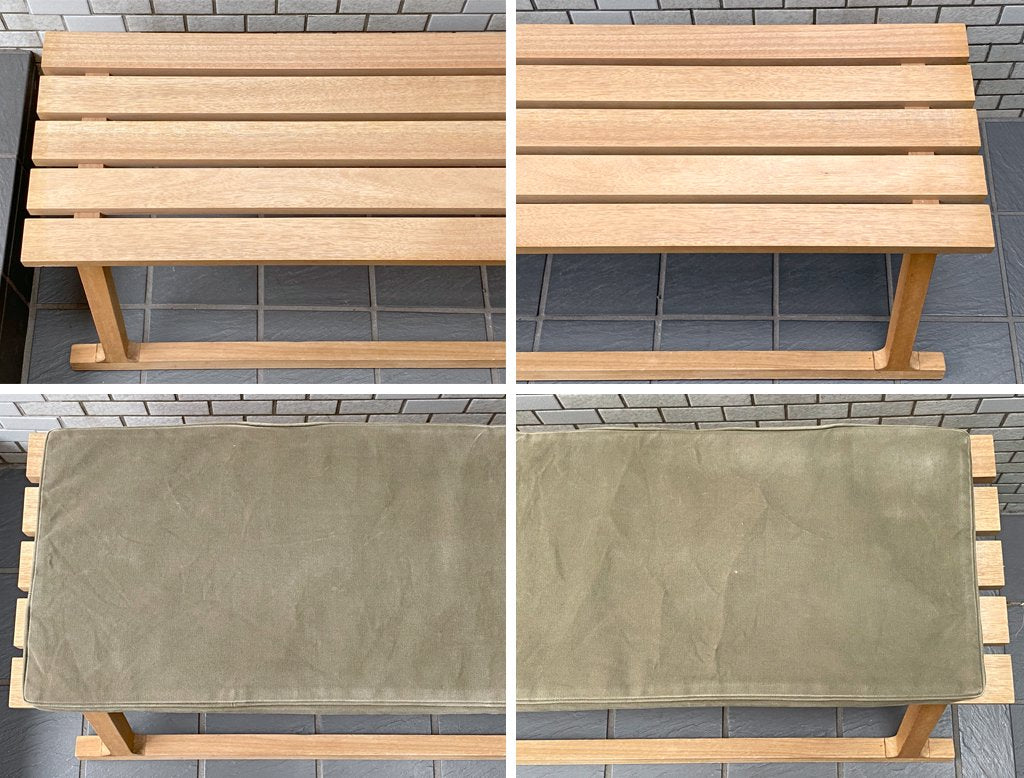 イーアンドワイ E＆Y ハスキー HUSKY ベンチ ニヤトー無垢材 ナチュラル アレキサンダー・テイラー クッション付き ■