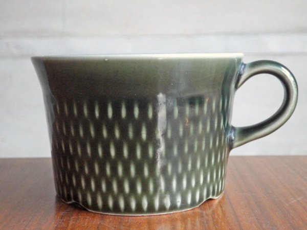 スタヴァンゲルフリント Stavangerflint ブリュネット Brunette グリーン カップ＆ソーサー C&S Kare Berven Fjeldsaa ♪