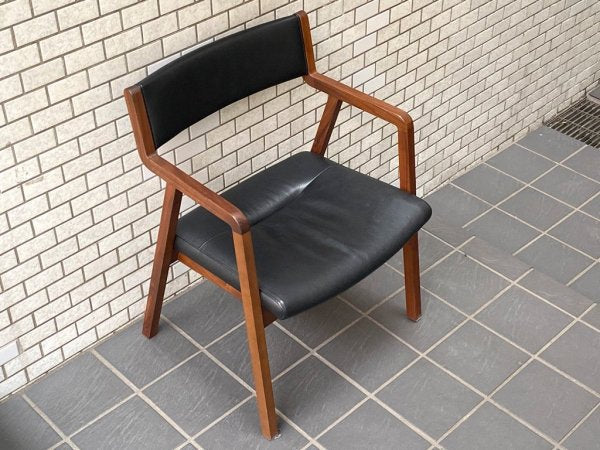 シギヤマ家具 シティ リビングダイニングチェア CITY LD CHAIR 本革 PVC ウォールナット無垢材 アームチェア 岩倉榮利 B ■