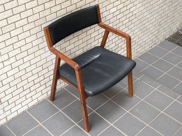 シギヤマ家具 シティ リビングダイニングチェア CITY LD CHAIR 本革 PVC ウォールナット無垢材 アームチェア 岩倉榮利 A ■