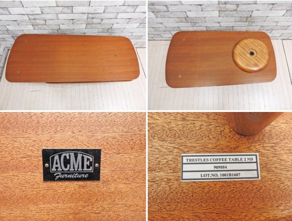 アクメファニチャー ACME Furniture トラッセル TRESTLES コーヒーテーブル ローテーブル 2枚天板 ウォールナット材 USビンテージスタイル 廃番 ●