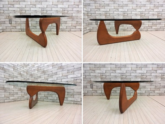 イサムノグチ Isamu Noguchi コーヒーテーブル Coffee Table ガラス天板厚1.9mm リプロダクト品 デザイナーズ家具 名作 ●