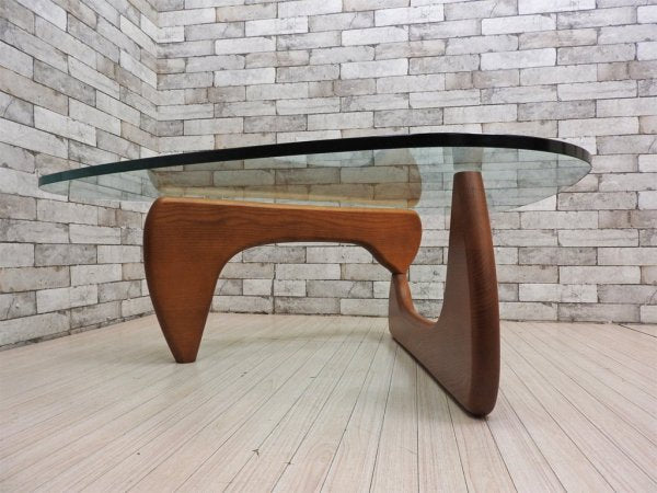 イサムノグチ Isamu Noguchi コーヒーテーブル Coffee Table ガラス天板厚1.9mm リプロダクト品 デザイナーズ家具 名作 ●