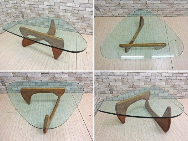 イサムノグチ Isamu Noguchi コーヒーテーブル Coffee Table ガラス天板厚1.9mm リプロダクト品 デザイナーズ家具 名作 ●