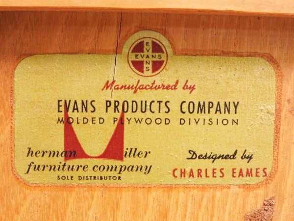 エヴァンス・プロダクツ EVANS PRODUCTS プライウッドダイニングチェア DCW イームズ C&R Eames 1940s ミッドセンチュリー USビンテージ Vintage 希少  ●