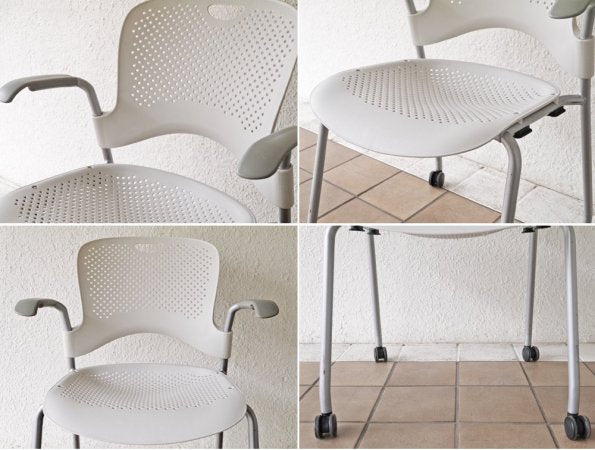 ハーマンミラー Herman miller ケイパーチェア CAPER Chair 成形シート アーム付 メタリックシルバー ジェフ・ウェバー 2脚セット 合計定価￥96,800- B ◇
