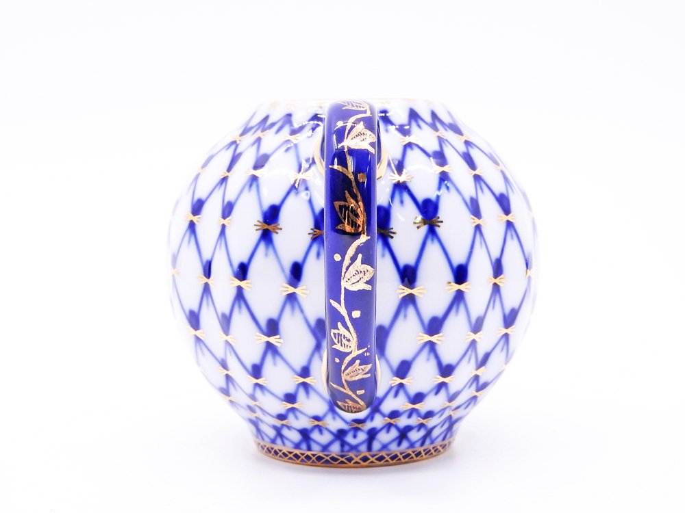 インペリアルポーセリン Imperial Porcelain Manufactory コバルトネット Cobalt Net クリーマー 白磁 ロシア 希少 ●