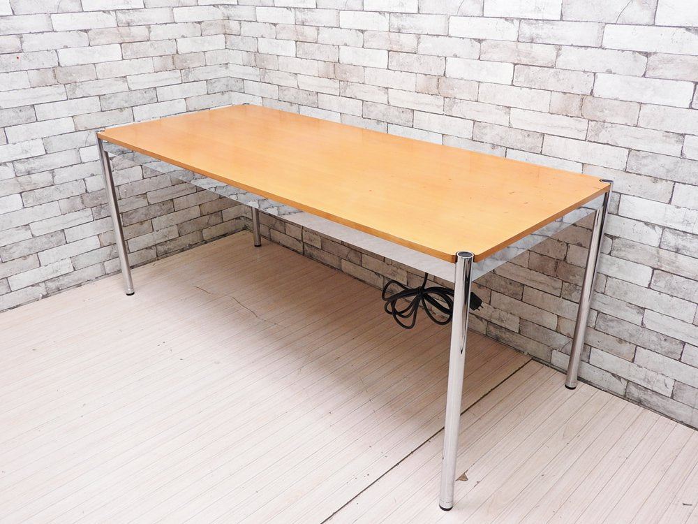 USMモジュラーファニチャー USMハラーテーブル USM Haller Table ワーキングテーブル カンファレンステーブル ダイニングテーブル デスク ビーチ材 ヴィトラ製電源タップ付 ●