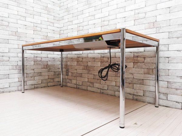 USMモジュラーファニチャー USMハラーテーブル USM Haller Table ワーキングテーブル カンファレンステーブル ダイニングテーブル デスク ビーチ材 ヴィトラ製電源タップ付 ●