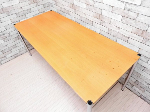 USMモジュラーファニチャー USMハラーテーブル USM Haller Table ワーキングテーブル カンファレンステーブル ダイニングテーブル デスク ビーチ材 ヴィトラ製電源タップ付 ●