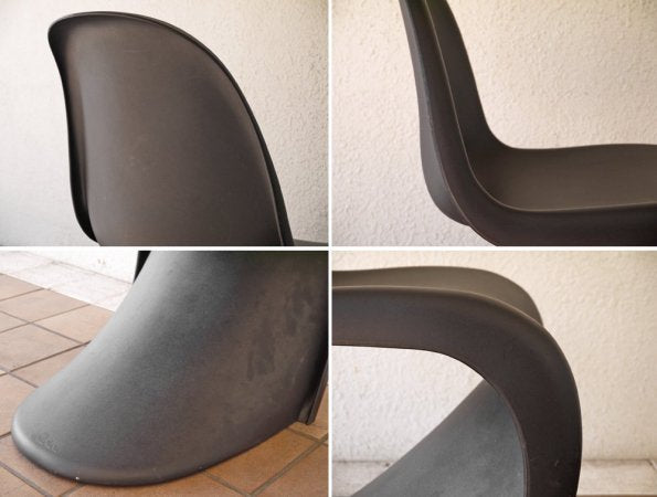 ヴィトラ vitra. パントンチェア Panton Chair ブラック ヴェルナー・パントン Verner Panton スタッキングチェア ミッドセンチュリー スペースエイジ ◇