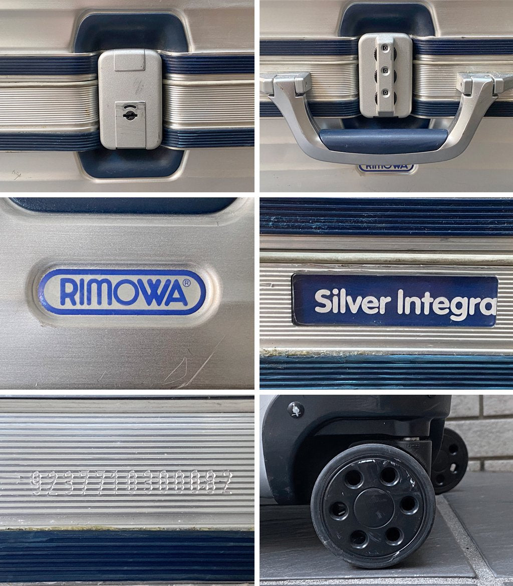 リモワ RIMOWA シルバーインテグラル SILVER INTEGRAL 104L 青ロゴ スーツケース キャリーケース 4輪 マルチホイール ■