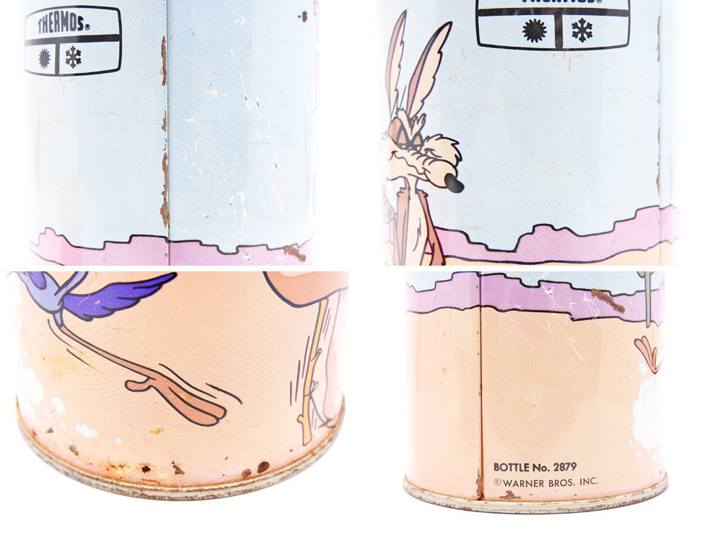 サーモス THERMOS ルーニー・テューンズ Looney Tunes ロードランナー ＆ ワイリー・コヨーテ 水筒 魔法瓶 1960-70s ビンテージ Vintage ●