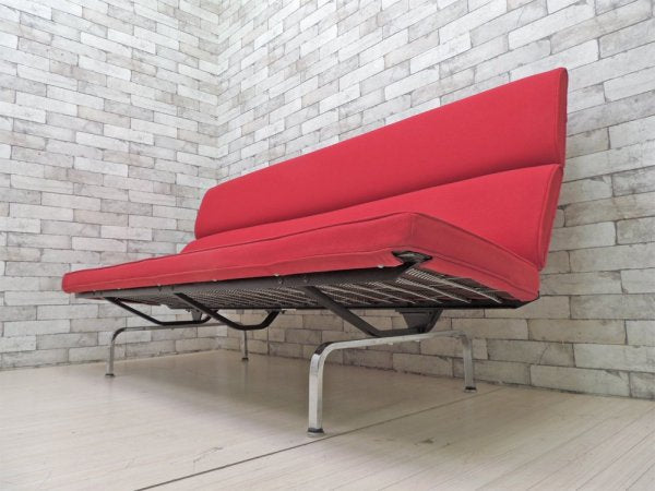 ハーマンミラー Herman Miller イームズソファコンパクト Eames Sofa Compact 3人掛けソファ 折畳可 レッド C&R. イームズ MoMA 参考価格￥775,500- ●