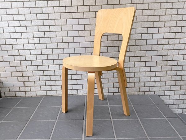 アルテック artek チェア66 CHAIR66 ダイニングチェア バーチ材 アルヴァ・アアルト クッション付き 北欧家具 フィンランド A ■