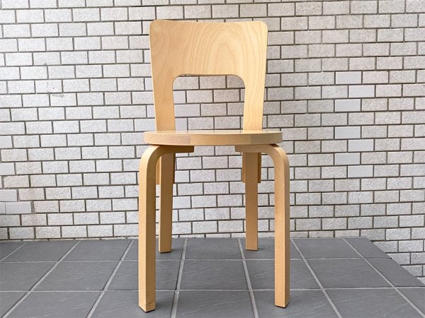 アルテック artek チェア66 CHAIR66 ダイニングチェア バーチ材 アルヴァ・アアルト クッション付き 北欧家具 フィンランド A ■