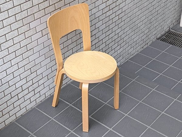 アルテック artek チェア66 CHAIR66 ダイニングチェア バーチ材 アルヴァ・アアルト クッション付き 北欧家具 フィンランド A ■