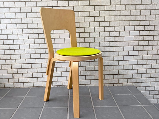 アルテック artek チェア66 CHAIR66 ダイニングチェア バーチ材 アルヴァ・アアルト クッション付き 北欧家具 フィンランド B ■