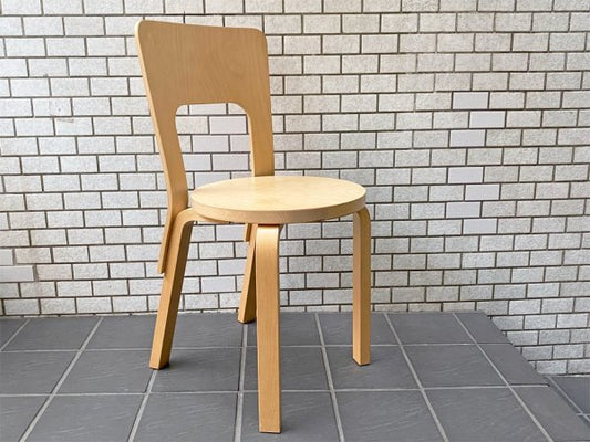 アルテック artek チェア66 CHAIR66 ダイニングチェア バーチ材 アルヴァ・アアルト クッション付き 北欧家具 フィンランド B ■