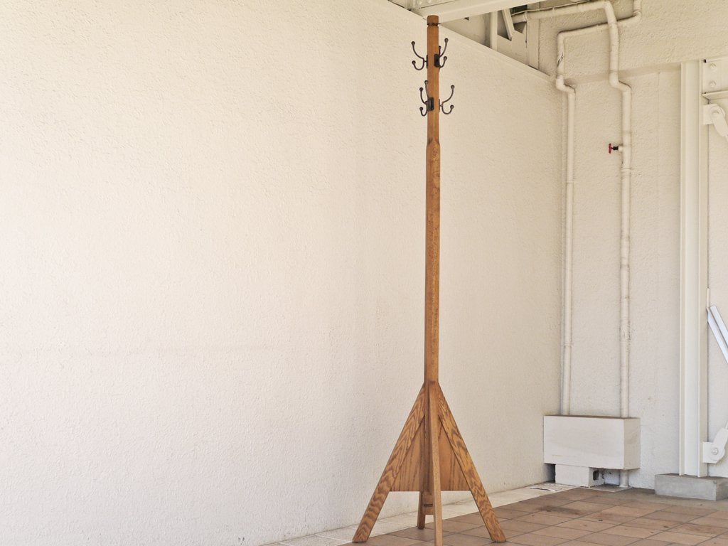 クラッシュゲート CRASH GATE ノットアンティークス Knot antiques タワーコートラック TOWER COAT RACK ホワイトオーク材 スチール 美品 ◇