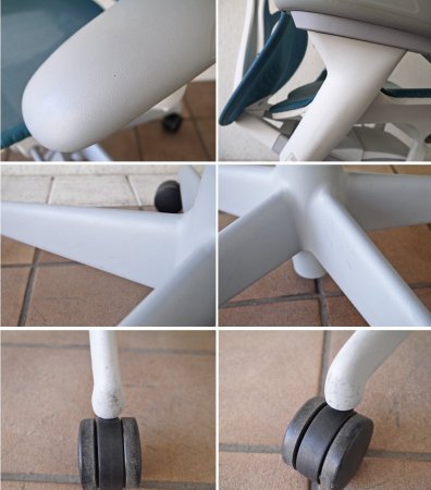 ハーマンミラー Herman Miller ミラ2チェア Mirra2 グラファイトベース グラファイトフレーム デスクチェア ダークターコイズ ◇