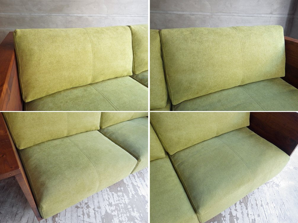 ヒラシマ HIRASHIMA カラメッラ カウンターソファ CARAMELLA Counter Sofa 189 Kaplis water lily ウォールナット無垢材 定価 \462,000- ♪