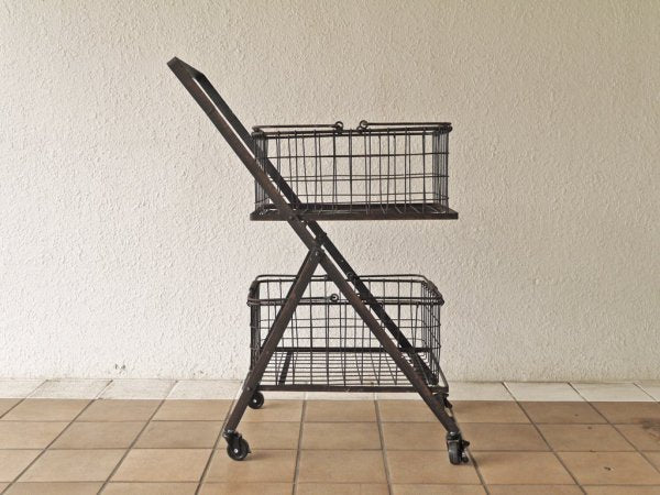 ダルトン DULTON デュアルバスケットカート DUAL BASKET CART 未使用品 インダストリアルデザイン 廃番 ◇