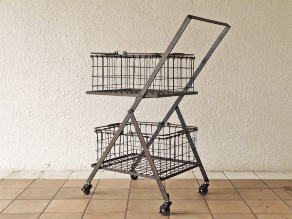 ダルトン DULTON デュアルバスケットカート DUAL BASKET CART 未使用品 インダストリアルデザイン 廃番 ◇