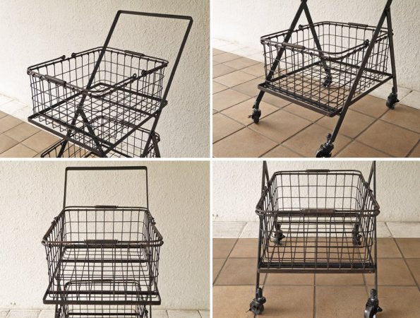 ダルトン DULTON デュアルバスケットカート DUAL BASKET CART 未使用品 インダストリアルデザイン 廃番 ◇