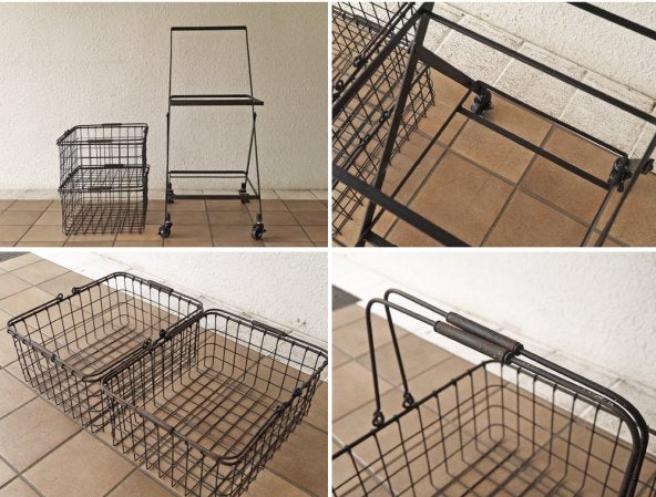 ダルトン DULTON デュアルバスケットカート DUAL BASKET CART 未使用品 インダストリアルデザイン 廃番 ◇