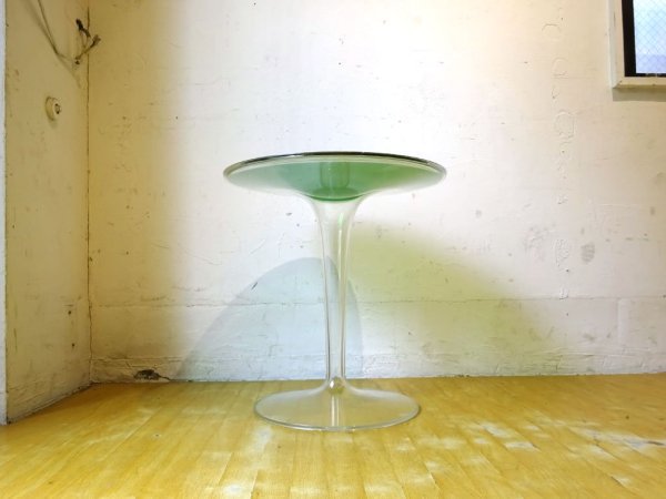 カルテル Kartell ティップトップ サイドテーブル Tip top SideTable 廃盤カラーグリーン×クリスタル フィリップスタルク プラスチック家具 ★