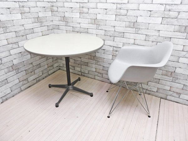 ハーマンミラー Herman Miller コントラクトテーブル ラウンド型 Φ90cm チャールズ & レイ イームズ ミッドセンチュリー 廃番カラー ●