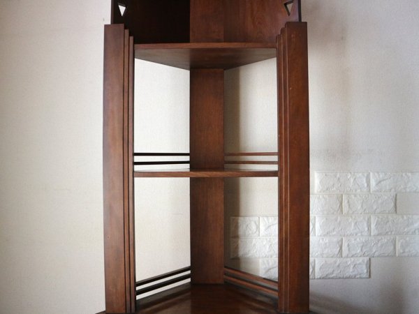 アールデコ artdeco ビンテージ 木製コーナーキャビネット Vintage corner cabinet シェルフ 本棚 飾り棚 ◎