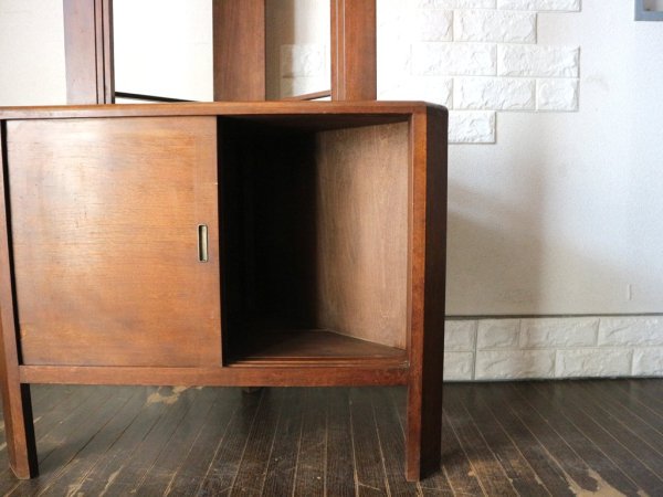 アールデコ artdeco ビンテージ 木製コーナーキャビネット Vintage corner cabinet シェルフ 本棚 飾り棚 ◎