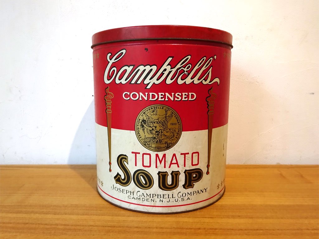 US ビンテージ キャンベル Campbell's トマトスープ 缶 SOUP トラッシュボックス アンディ ウォーホル CHEINCO 店舗什器 ★