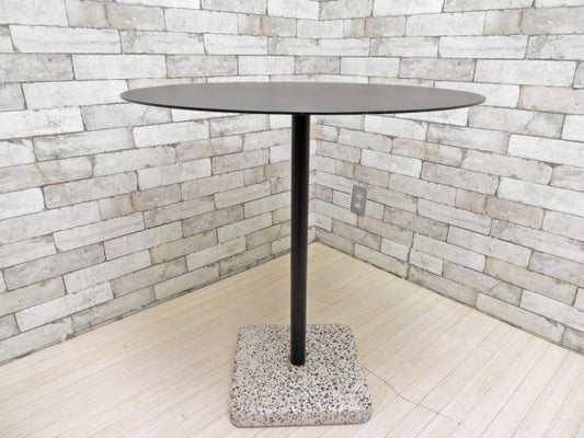ヘイ HAY テラゾー TERRAZZO TABLE ROUND ラウンドテーブル カフェテーブル Φ70cm チャコール × ホワイト 人工大理石 デンマーク 北欧家具 ●