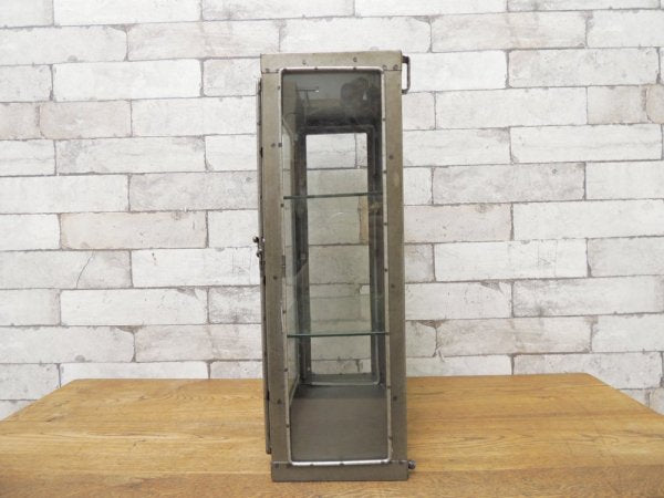 インダストリアルデザイン Industrial Design ガラス × スチール ショーケース 小型収納 ディスプレイケース 店舗什器 ビンテージスタイル  ●