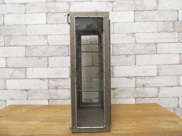 インダストリアルデザイン Industrial Design ガラス × スチール ショーケース 小型収納 ディスプレイケース 店舗什器 ビンテージスタイル  ●