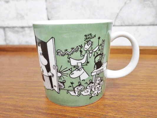 アラビア ARABIA ムーミン Moomin マグ Drawing ダークグリーン 1996年 希少 ●