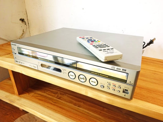 シャープ SHARP HDD搭載 VHS DVDレコーダー 一体型ビデオデッキ DV-TR12 純正リモコン付 250GB 2005年製 動作確認済 ★