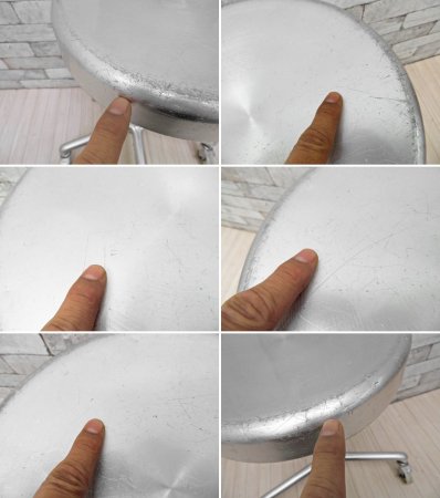 タカラベルモント TAKARA BELMONT D STOOL ALUMI スツール アルミ BEAUTY CHAIR SC-240W 美容室 スペースエイジ 現行品定価37,400円 ●