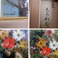 大森朔衛 おおもりさくえ 油彩画 油絵 花 希少人気モチーフ&サイン入り 豪華金彩額装 Ｆ0サイズ 画廊元箱有 ●