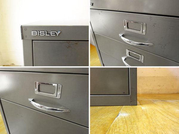 ビスレー BISLEY ベーシック BASIC Fシリーズ 1F3 ファイリングキャビネット シルバー ペントレー付 オフィス家具 英国 鍵無し★