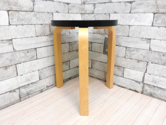 アルテック Artek Stool60 スツール 80周年記念モデル ブラックラッカー アルヴァ・アアルト 北欧家具 ●