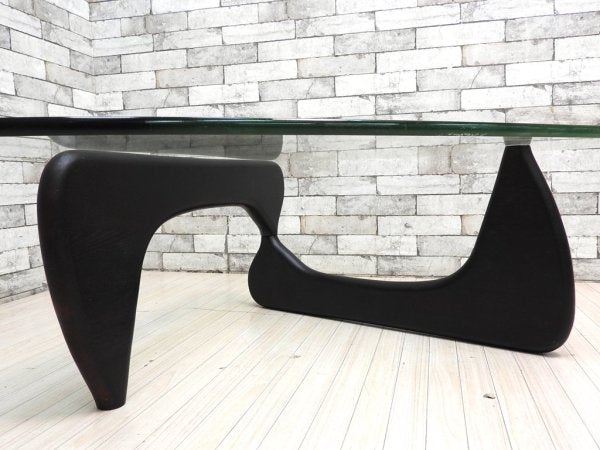 イサムノグチ Isamu Noguchi コーヒーテーブル Coffee Table ガラス天板厚19mm リプロダクト品 デザイナーズ家具 名作 現状品 ●