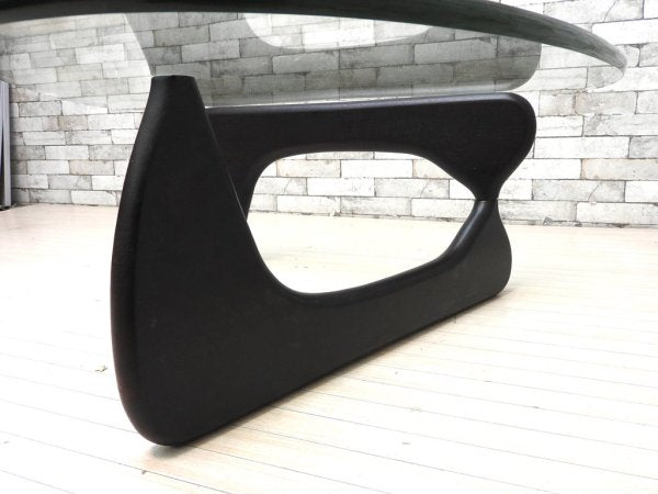 イサムノグチ Isamu Noguchi コーヒーテーブル Coffee Table ガラス天板厚19mm リプロダクト品 デザイナーズ家具 名作 現状品 ●