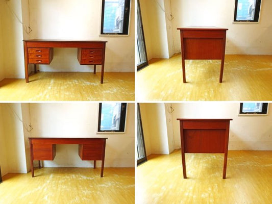 デンマークビンテージ Danish Vintage チーク材 両袖デスク パーソナルデスク 北欧家具 Teak Double sleeve desk★