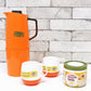 サーモス THERMOS WARE 卓上魔法瓶 & マグカップ ×2 & スナックジャー 4点セット 箱付 デッドストック レトロ MADE IN ENGLAND ●