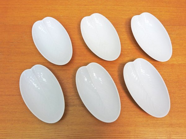 ローゼンタール Rosenthal カレリア Karelia リーフ Leaf プレート 中 6点セット タピオ・ウィルカラ Tapio Wirkkala 白磁 ドイツ ビンテージ C ●